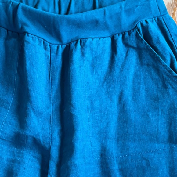 Size 8 100% linen Seasalt Cornwall UK Teal Sea Rocket Trouser, linen pants, US 8 - Picture 3 of 9